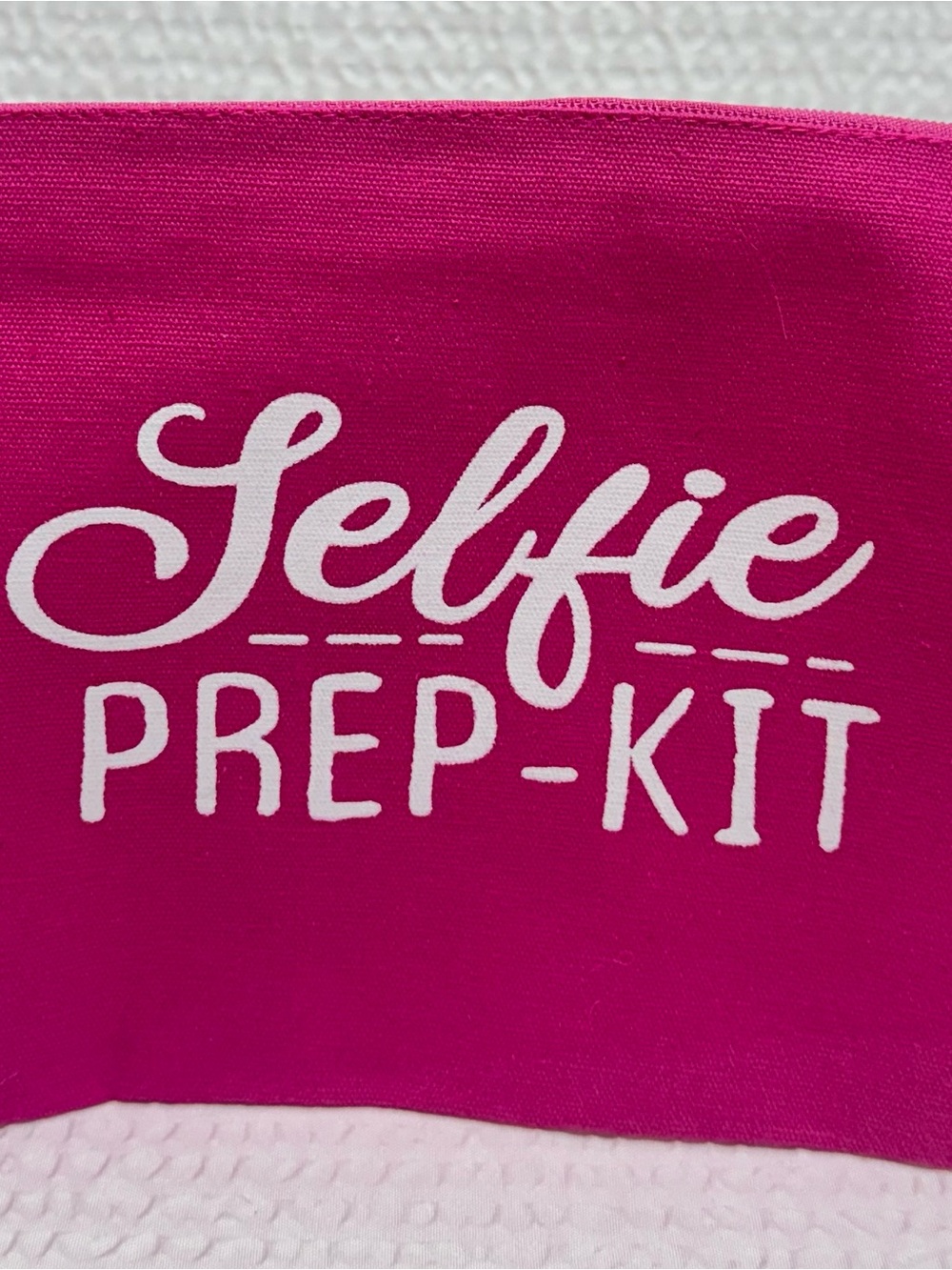 Cosmetic pouch Pink 'Selfie Prep-Kit' Graphic Top 8”x 6”